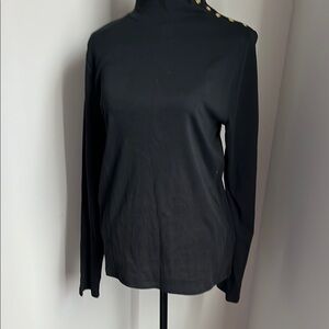 J. Crew Black Fitted Long Sleeve Buttoned Top